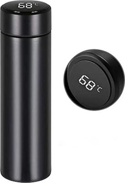 Μαύρη Κούπα-Θερμος με LCD Touch Δείκτη Ένδειξης Θερμοκρασίας 0.5lt