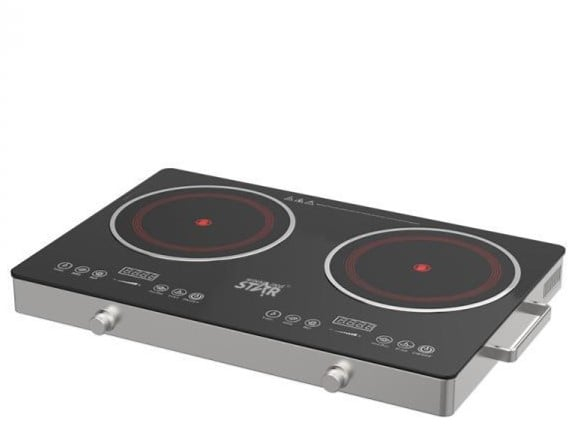 Επιτραπέζια Ηλεκτρική Διπλή Επαγωγική Εστία 2x 1800W - Με Πάνελ Αφής & Χρονόμετρο - Winning Star ST-9676