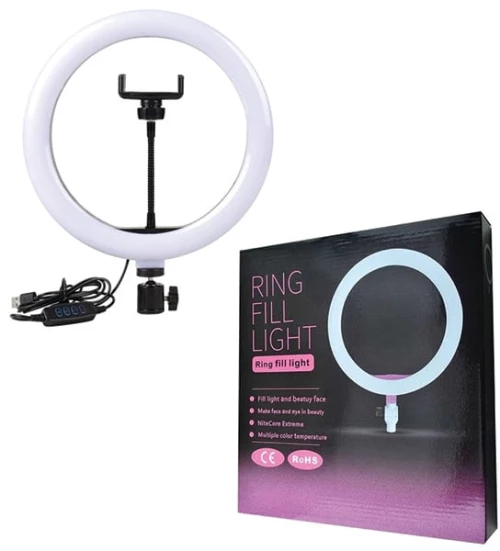 Ring Light - Φωτογραφικό Δαχτυλίδι 2700-5500K με Βάση για Κινητό, 3 Λειτουργίες Φωτισμού και Ρύθμιση Έντασης 26cm HYH-048