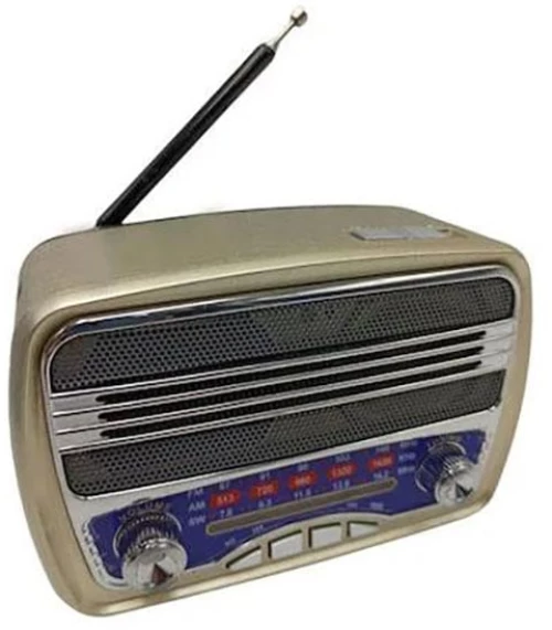 Επιτραπέζιο Retro Ραδιόφωνο με Bluetooth και USB Επαναφορτιζόμενο Ασημί