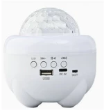 Επαναφορτιζώμενο Ασύρματο Φορητό Ηχείο Bluetooth με Πολύχρωμο Φως LED Starry Sky USB TYPE-C Λευκό