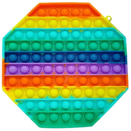 Poppy Πολύχρωμο Αγχολυτικό Παιχνίδι Anti-Stress - Fidget Bubble Pop it Πολύγωνο Γίγας 20cm OEM