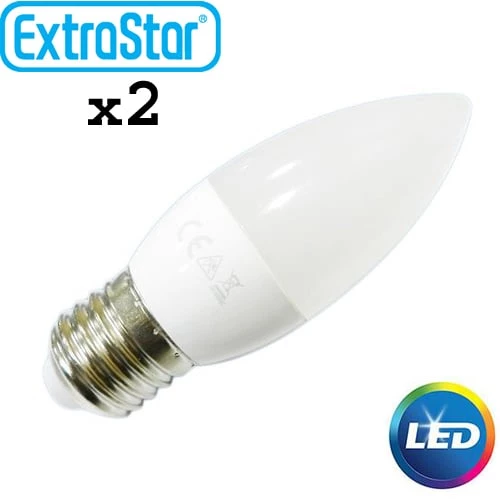 Λαμπτήρας LED ExtraStar 6W E27 με Θερμό Φως Σετ 2 Τεμαχίων