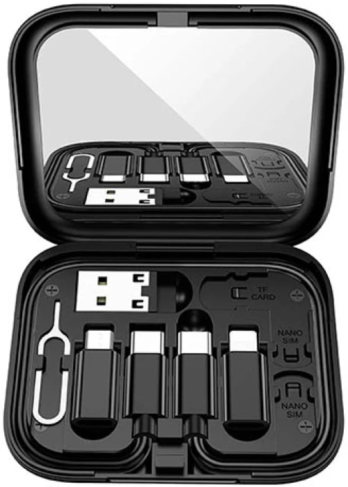 LAMTECH ALL-IN-ONE CHARGING DATA CABLE SET WITH STORAGE CASE