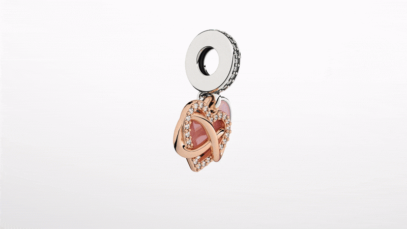 Σύμβολο Pandora με γαλάζια και Λευκά ζιργκόν σε δίσκο 789186C03