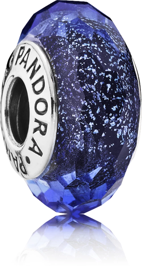 Σύμβολο Pandora με πολυεδρικό μπλε γυαλί Murano 791646