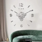 Ρολόι Τοίχου Αυτοκόλλητο 3D DIY 60-120cm ZH03410 Γκρι