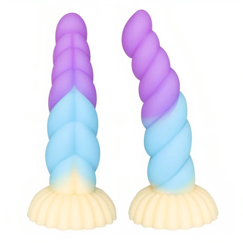 Ρεαλιστικό Dildo 22cm Σιλικόνης XL με Μεγάλες Ραβδώσεις - Rainbow