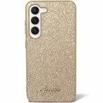 Guess Glitter Flakes Metal Logo Case - Case for Samsung Galaxy S24 (gold)