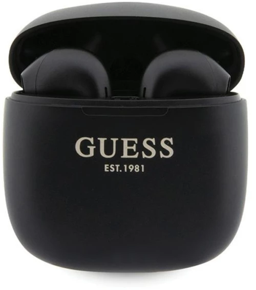 Guess True Wireless Script Logo BT5.3 - TWS headphones + charging case (black)