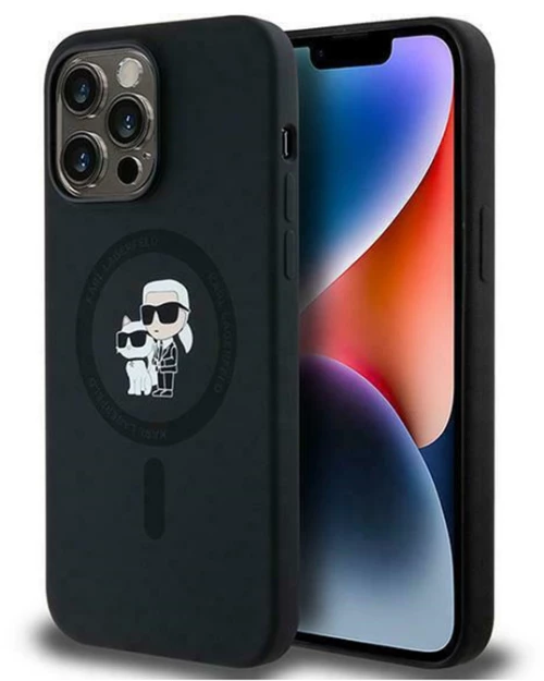 Karl Lagerfeld Silicone Karl & Choupette MagSafe - Case for iPhone 14 Pro (Black)
