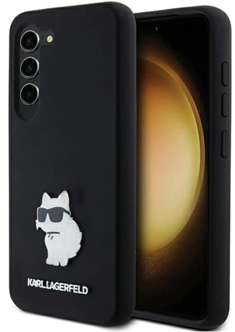 Karl Lagerfeld Silicone Choupette Metal Pin - Case Samsung Galaxy S24 (czarny)