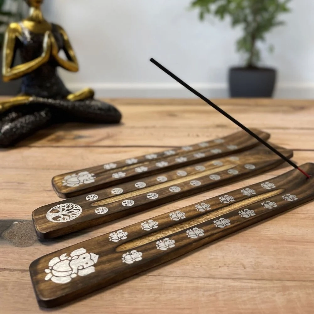 Ξύλινη Βάση καύσης για Αρωματικά Στικ Buddha Incense Holder 26cm