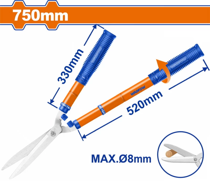 WADFOW Ψαλίδι χλόης-θάμνων τηλεσκοπικό 550-750mm (WPR1E90)