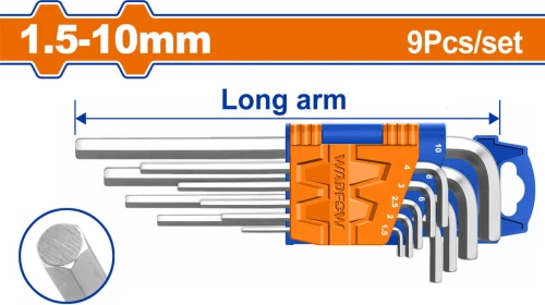 WADFOW Σετ κλειδιά άλλεν μακριά 1.5 - 10mm 9 τεμάχια (WHK1291)