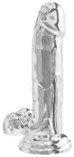 Dildo with Balls 18x4.5 cm TRANSPARENT