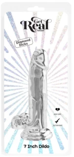 Dildo with Balls 18x4.5 cm TRANSPARENT