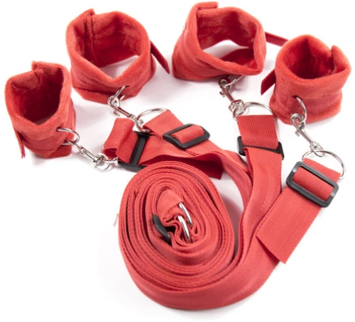 Red Bed Bondage Restraints System