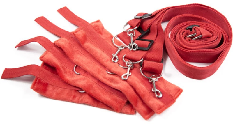 Red Bed Bondage Restraints System