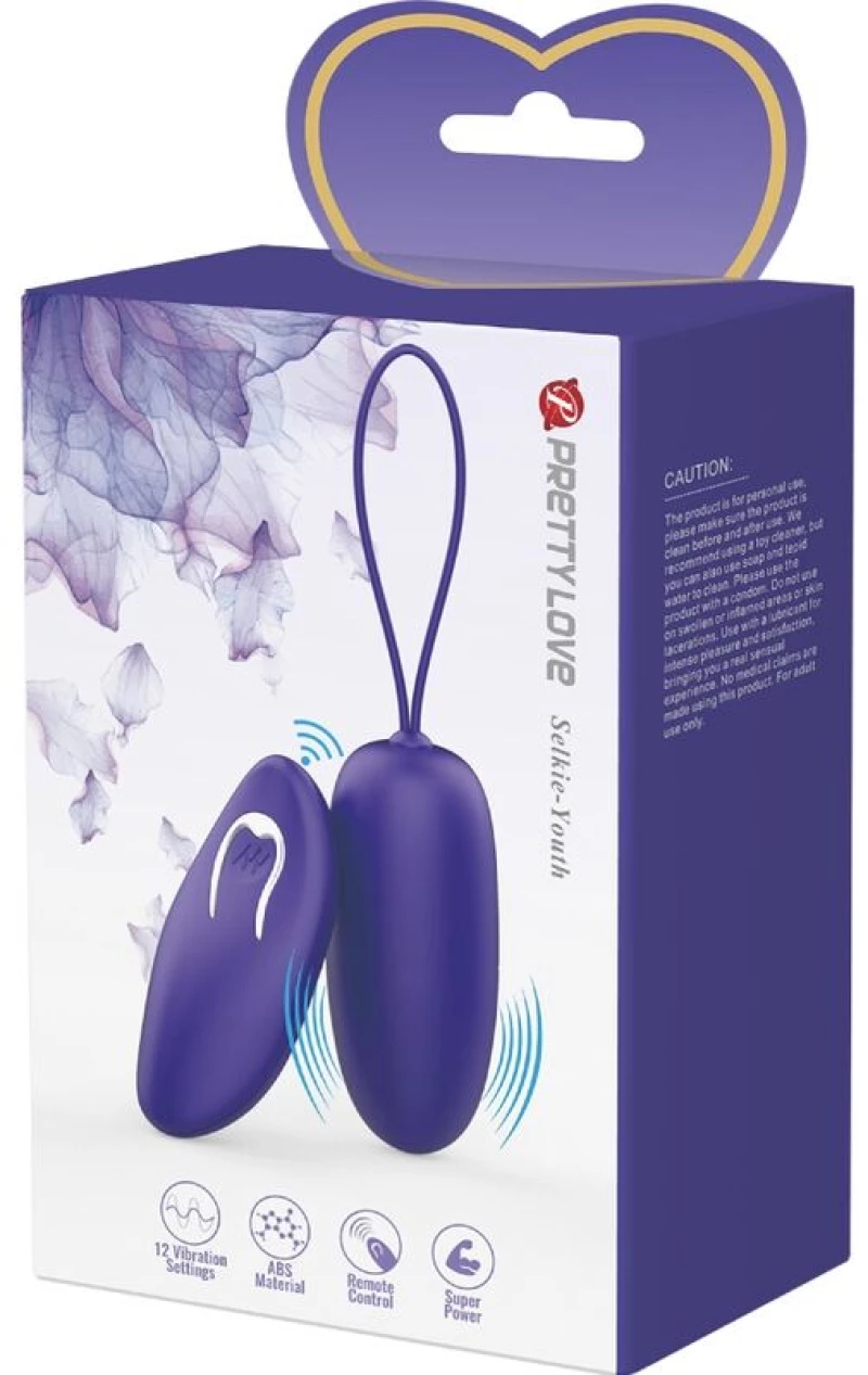 PRETTY LOVE - SELKIE YOUTH MINI VIBRATING EGG VIOLET REMOTE CONTROL