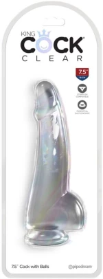 KING COCK CLEAR - DILDO WITH TESTICLES 15.2 CM TRANSPARENT