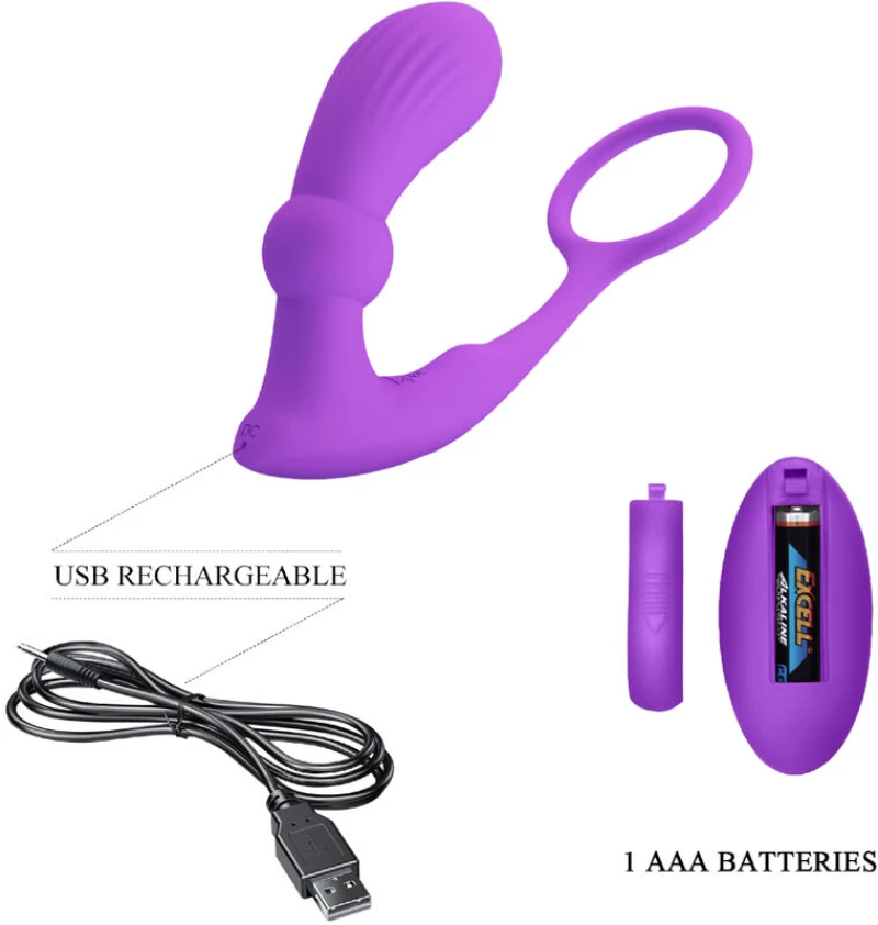 PRETTY LOVE - WARREN VIOLET ANAL RING & VIBRATOR