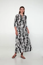 Γυναικείο Beachwear Vamp - Ασπρόμαυρο print - Maxi σεμιζιέ φόρεμα - Viscose