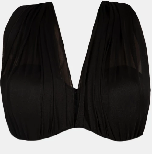 Γυναικείο Μαγιό top Strapless Rock Club - Μαύρο - Bikini Πολυμορφικό- Regular Fit - Lycra - Cup C D