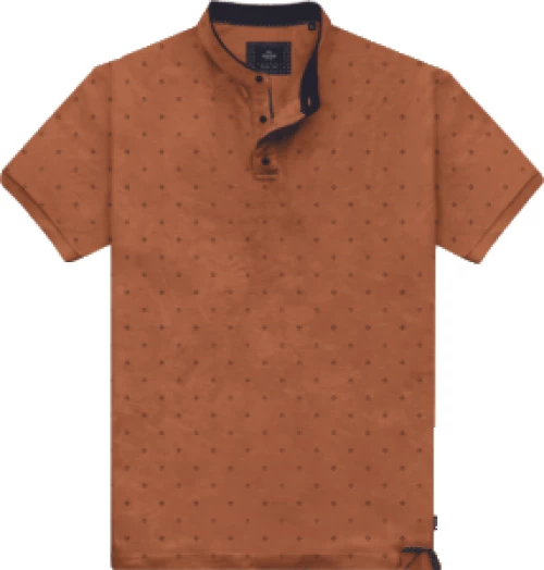PS-314S Polo Pique Mao Collar All-Over Print ταμπα