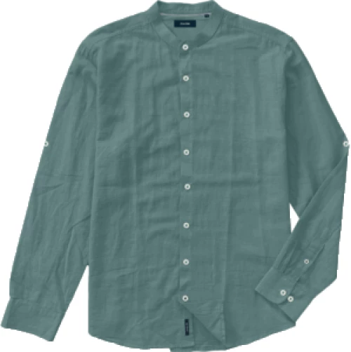 GS-590 Shirts Mao Collar Long Sleeve Linen κυπαρισσί