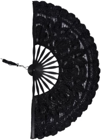 Χειροποίητη βεντάλια (22cm) μαύρη