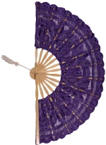Χειροποίητη βεντάλια (22cm) μώβ