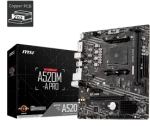 MSI MB A520M-A PRO, SOCKET AMD AM4, CS AMD A520, 2 DIMM SOCKETS DDR4, DVI-D/HDMI, GIGABIT LAN, MICRO-ATX, 3YW.