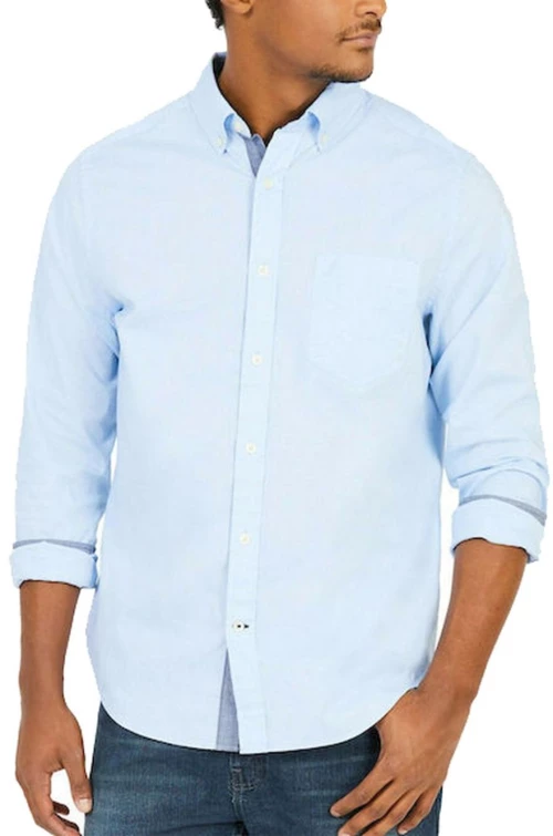 NAUTICA Ανδρικό γαλάζιο πουκάμισο W73000 4FX LTFRNCHBLUE Anchor