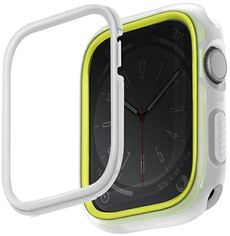 Case APPLE WATCH 4 / 5 / 6 / 7 / 8 / SE (42 / 44 / 45 MM) UNIQ Moduo lime - white 8886463684412