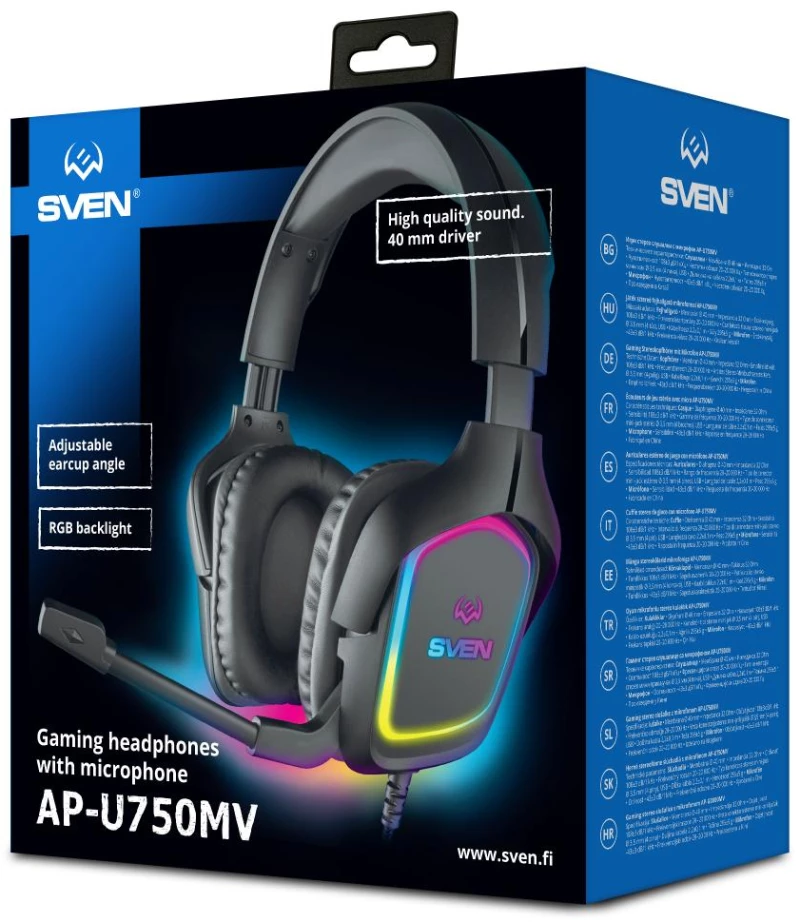 Sven Gaming Headphones With Microphone AP-U750MV Black (SV-020781)
