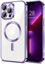 Techsuit Husa pentru iPhone 13 Pro Max - Techsuit Luxury Crystal MagSafe - Light Purple 5949419137080