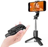 Techsuit Selfie Stick with Tripod and Remote Control, 74cm, Mini - Techsuit (Q11) - Black 5949419122413
