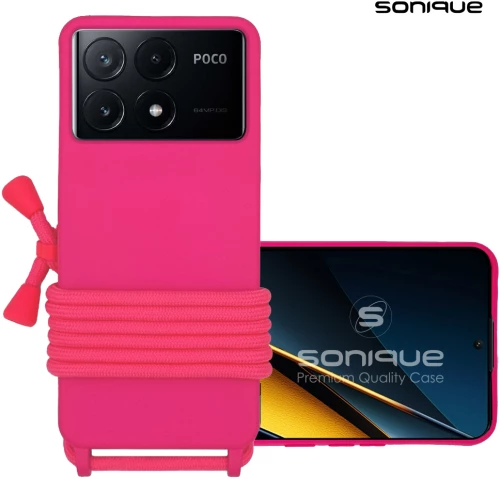 Θήκη Σιλικόνης με Κορδόνι CarryHang Sonique Xiaomi Poco X6 Pro 5G Φουξ 5201101999612