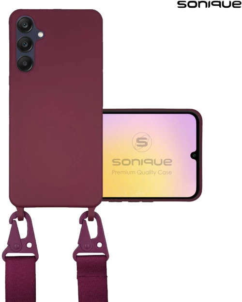 Θήκη Σιλικόνης με Strap CarryHang Sonique Samsung Galaxy A25 5G Μπορντώ 5201101990992