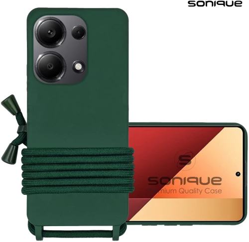 Θήκη Σιλικόνης με Κορδόνι CarryHang Sonique Xiaomi Redmi Note 13 Pro 4G / Poco M6 Pro 4G Πράσινο Σκούρο 5201101999483