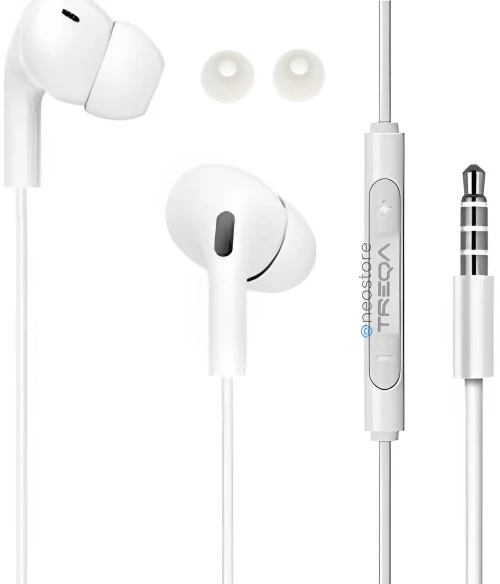 Ακουστικά Κινητού Handsfree In-ear με Βύσμα Jack 3.5mm Treqa EP-755 Λευκό