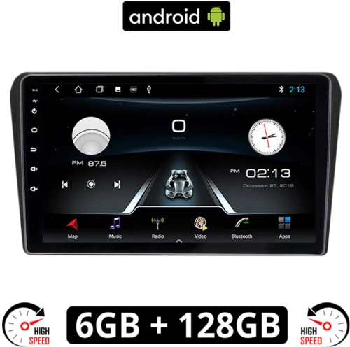 TOYOTA AVENSIS (2003 - 2008)  Android οθόνη αυτοκίνητου 6GB με GPS WI-FI (ηχοσύστημα αφής 9" ιντσών OEM Youtube Playstore MP3 USB Radio Bluetooth Mirrorlink εργοστασιακή, 4x60W, AUX, μαύρο)