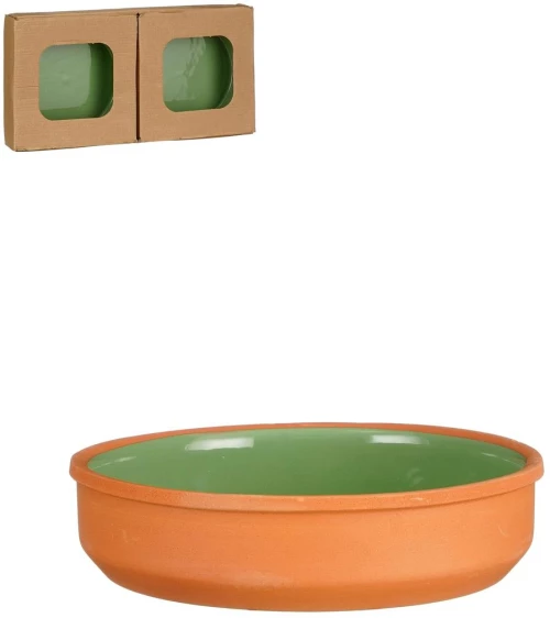 Μπωλ κεραμικό πορτοκαλίαλί πράσινη επίστρωση Φ16CM σ/2