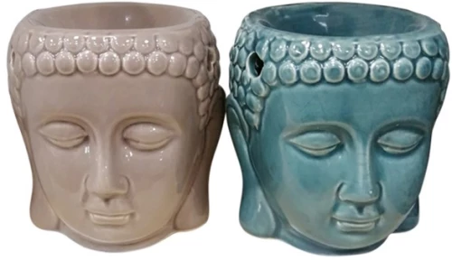 Αρωματιστής κεραμικό κεφάλι Βούδα καφέ/μπλε 10x10cm