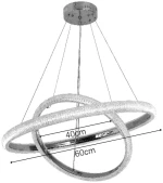 Inlight Κρεμαστό φωτιστικό LED 60W 3CCT (by switch on base) σε χρώμιο D:60cm (6102-Chrome)