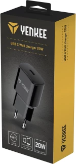 YENKEE YAC 2033BK USB-C Φορτιστής Κινητού PD 20W, Μαύρος