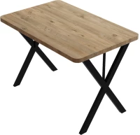 Τραπέζι Zeryin pakoworld oak μελαμίνης-μαύρο μέταλλο 70x110x75εκ