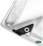 GRASHER Αδιάβροχος Μουσαμάς - Τέντα 4x5m 120gr/m²  Με Κρίκους Λευκός