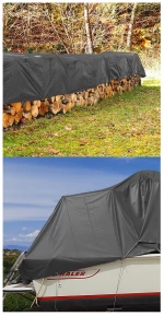 GRASHER Αδιάβροχος Μουσαμάς - Τέντα 8x10m 190gr/m² Με Κρίκους Γκρί